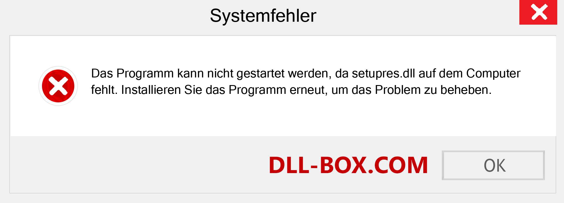 setupres.dll-Datei fehlt?. Download für Windows 7, 8, 10 - Fix setupres dll Missing Error unter Windows, Fotos, Bildern